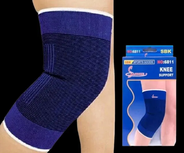 Polyester Solid Knee Sleeves for Women (Blue, Set of 1)