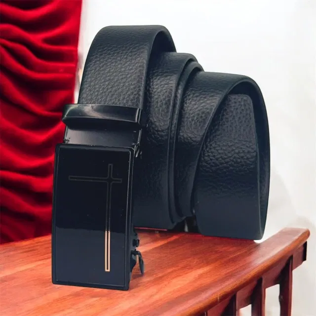 PU Belt for Men, Black, Free Size, Smooth Texture, Casual