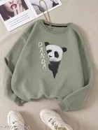 Fleece Sweatshirt for Women, Green 