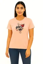 Cotton Blend T-shirt for Women, Peach & Maroon, Pack of 2 
