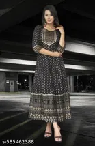 Acrylic Kurti for Women, Black 
