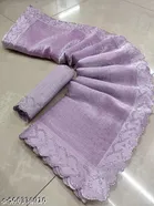 Jimmy Choo Solid Saree For Women, Lavender
