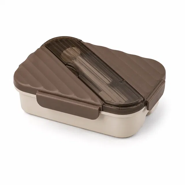 KS Striped Plastic Lunch Box, Assorted Pack of 1