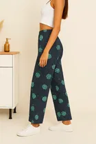 Women's Sleepwear All Over Print Pyjama; Grey ;  L