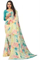 Kanooda Prints Georgette Women Saree With Un-stitched Blouse 