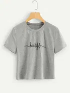 Printed Crop T-shirt for Women 