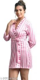 Bathrobe for Women (Pink, Free Size)