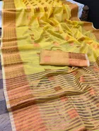 Cotton Linen Printed Saree for Women 