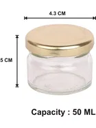 Afast 6 Pc Small Glass Jars with Golden lid 50 ml, small glass container with lid