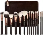 Professional Complete Makeup Brush Set with Pouch - Includes 15 Face and Eye Makeup Brushes Kit