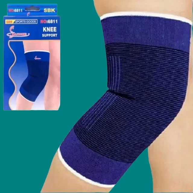 Polyester Solid Knee Sleeves for Women (Blue, Set of 1)