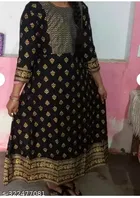 Rayon Printed Anarkali Kurti for Women 