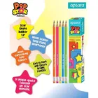APSARA Pop Star Extra Dark Pencils 10pc Pack  with Free Sharpener 