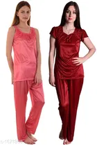 Satin Nightsuit Set for Women 
