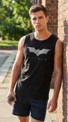 Active Wear Polyester Vests for Men, Black 