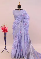 Cotton Linen Printed Saree for Women 