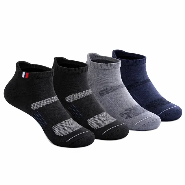Ankle Length Cotton Blend Socks for Mens ,Multicolor, Pack of 4