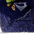 Georgette Saree for Women, Blue 