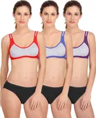 Pibu वीमेन कॉटन ब्रा पैंटी सेट 