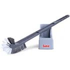 Gala Double Hockey Shape Toilet Cleaner Brush with Holder Stand, Toilet Cleaning Brush for Western and Indian Toilet, Bathroom Brush for Toilet Cleaning