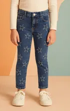 Girls Jeans & Jeggings For Junior, (SN- 6) (Color- Blue) (Size- 2-3 Years)