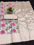 Cotton Linen Zari Woven Saree for Women 