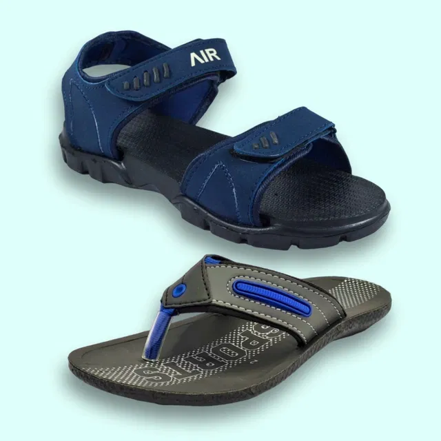 Slipper with Sandals for Men (Multicolor, 6) (Pack of 2)