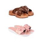 Combo of Sliders with Flats for Women 