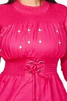 Cotton Solid Dress for Women 