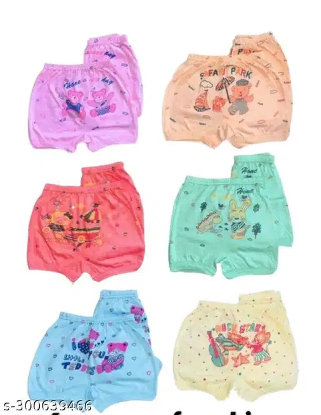 Cotton Innerwear Shorts for Kids (Multicolor, 12-18 Months) (Pack of 6)
