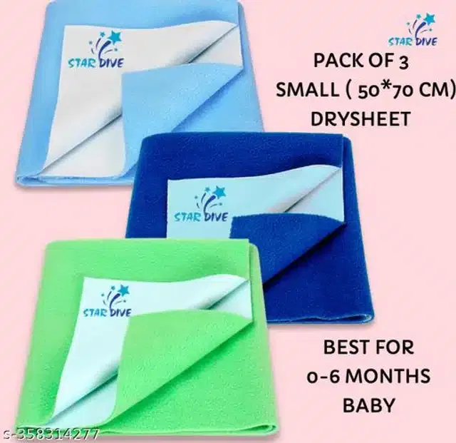 Cotton Mattress Protection Sheet (Multicolor, 28x20 inches) (Pack of 3)