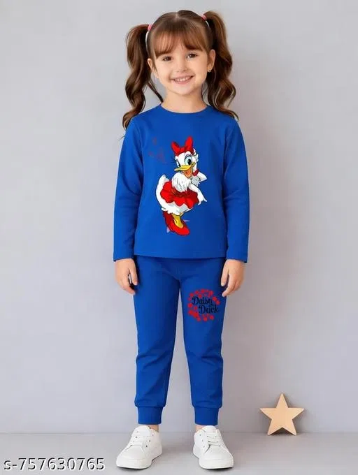 Cotton Blend Clothing Set for Girls, Blue (18-24 Months)