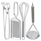 Oc9 स्टेनलेस स्टील यूटिलिटी पकड़ & चीज़ ग्रेटर & एग व्हिस्क & पोटैटो मेशर फॉर किचन टूल सेट 