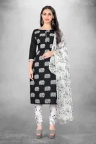 Cotton Slub Unstitched Dress Material for Women 