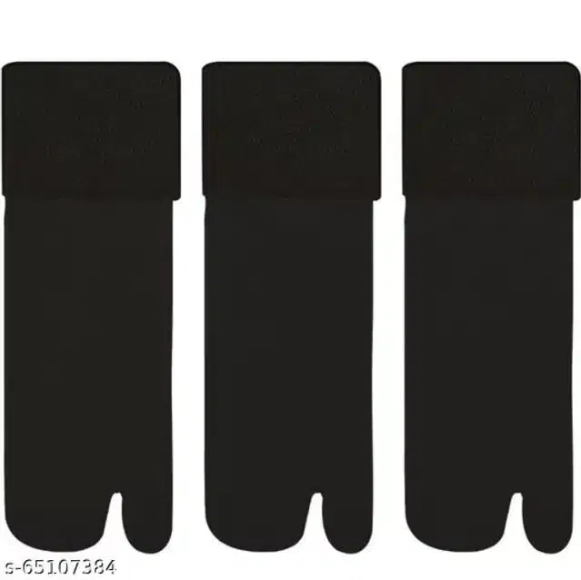 Wool Socks for Women (Black, Set of 3)