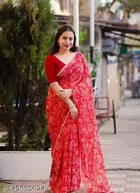 Georgette Printed Saree for Women 