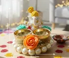 Metal Decoretive Pooja Thali, Multicolour Pack of 1