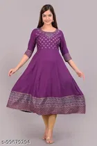 Anarkali Rayon Printed Kurti for Women 