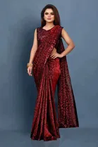 Lycra Blend Embellished Saree for Women 