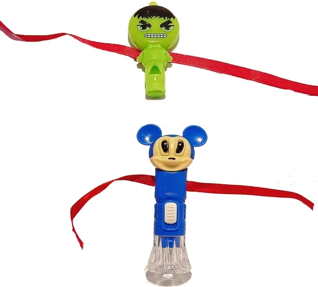 Plastic Mickey, Avengers LED Light Rakhi (Multicolor, Pack of 2)
