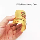 Gold Deck of Waterproof Cards, Flexible PVC Plastic Gold Playing Cards Premium Poker Cards, Gold Waterproof Playing Cards, Washable Flexible Use for Party and Game 