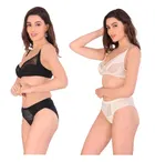 Cotton Blend Solid Non Padded Lingerie Set for Women 