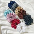 Silk Scrunchies for Women, Pack of 12 