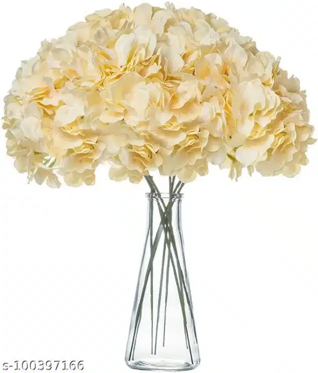 Polyester Artificial Flowers Bunch (Cream)