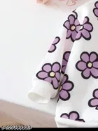 Hosiery Cotton Printed Clothing Set for Kids, Purple 