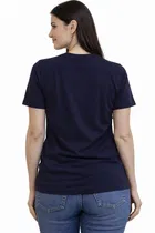 Cotton Blend Printed T-shirt for Men, Navy Blue 