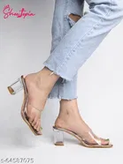 Shoetopia Pink Patent Leather Block Heels 
