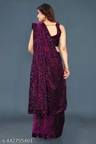 Lycra Sequence Saree for Women 