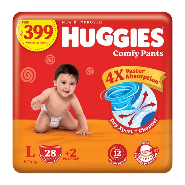Huggies Comfy Pants Baby Diaper ,L (30 Counts)