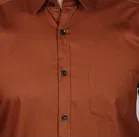 Cotton Blend Solid Shirt for Men, Brown 